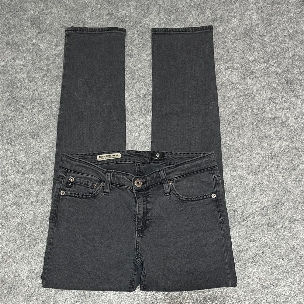 AG Adriano Goldschmied The Stevie Ankle Slim Straight Washed Black Women's Jeans